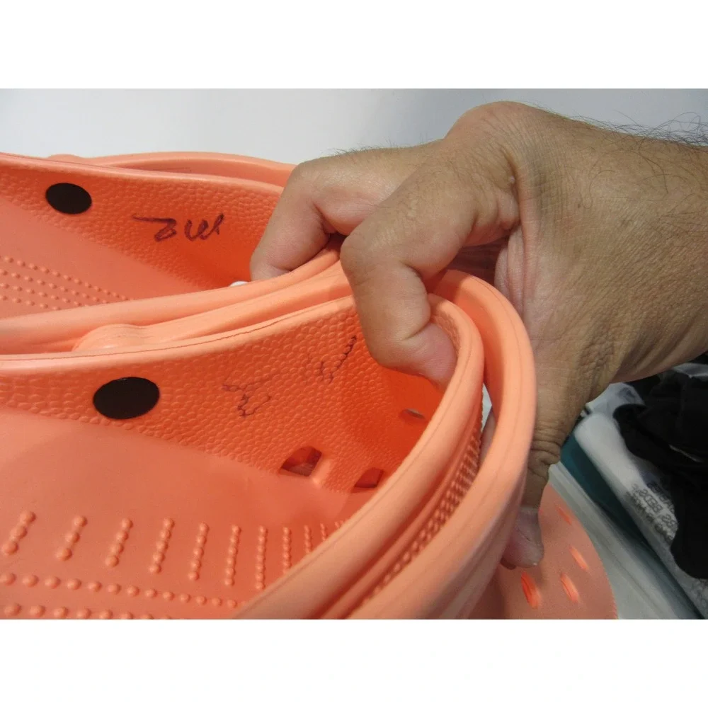 Crocs Clogs Mens Size 13 Orange Melon Peach Slip On Water Shoes Ankle Strap